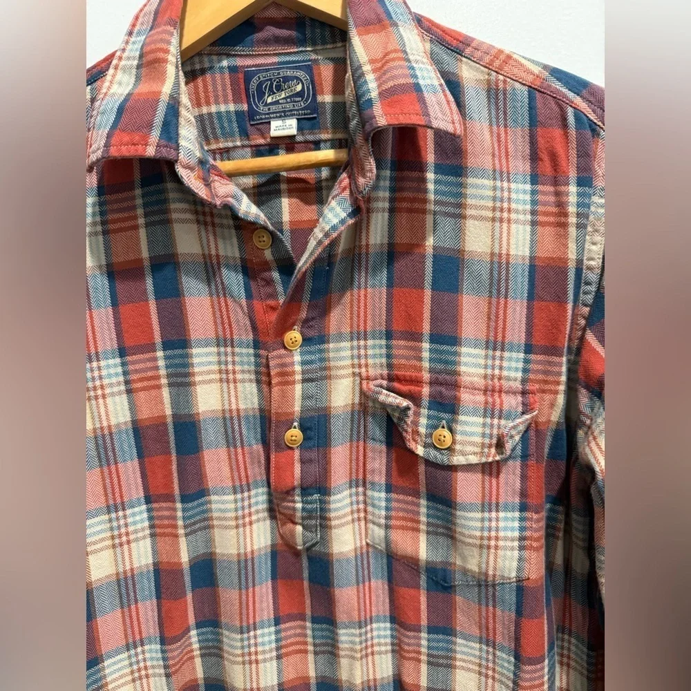 Men's Plaid Shirt - Red and Blue